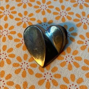 Vintage 925 silver heart brooch